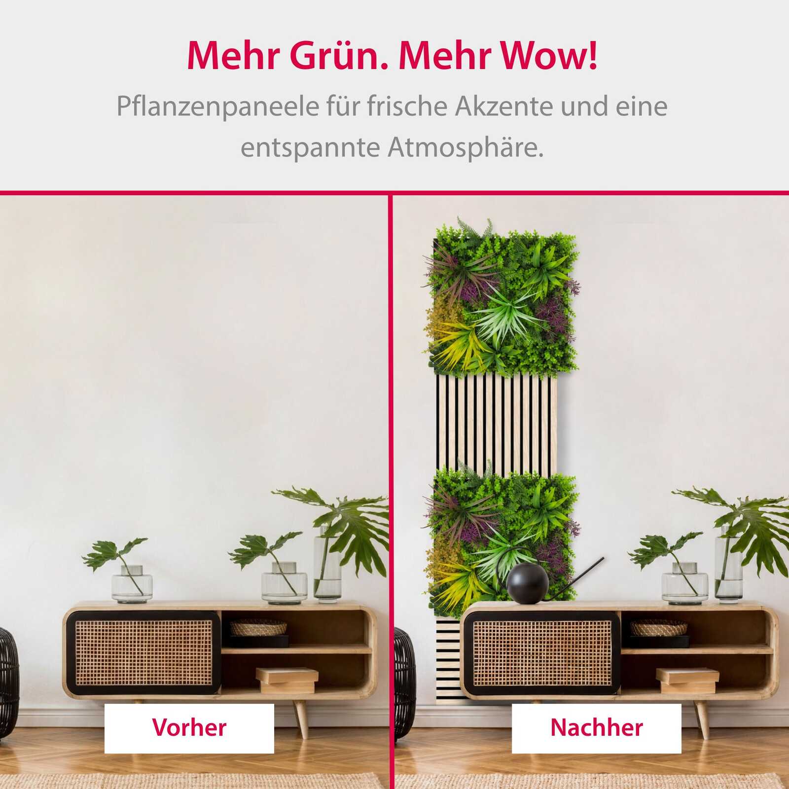 pflanzenwand, grüneinrichtung, wohnzimmer, pflegeleicht, deko