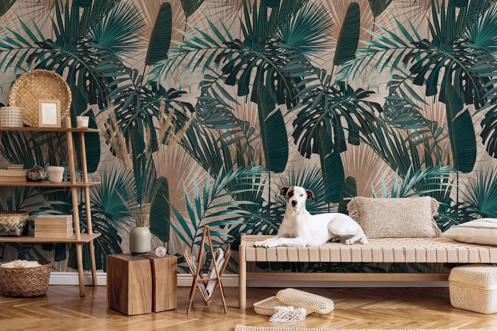 tissue, wallpaper, pattern, sofa, dog