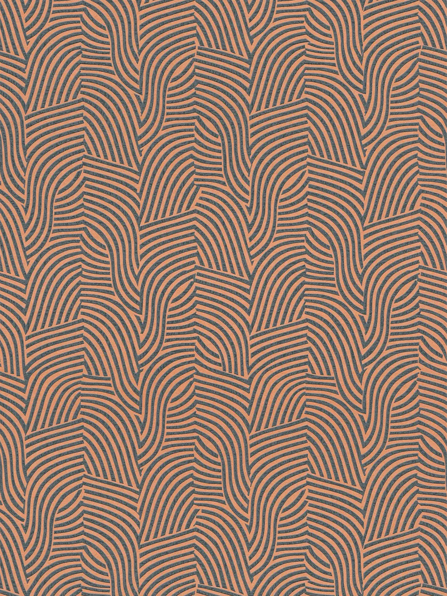         Daniel Hechter papier peint intissé avec motif de lignes ondulées sur fond brillant - noir, or, métallique
    