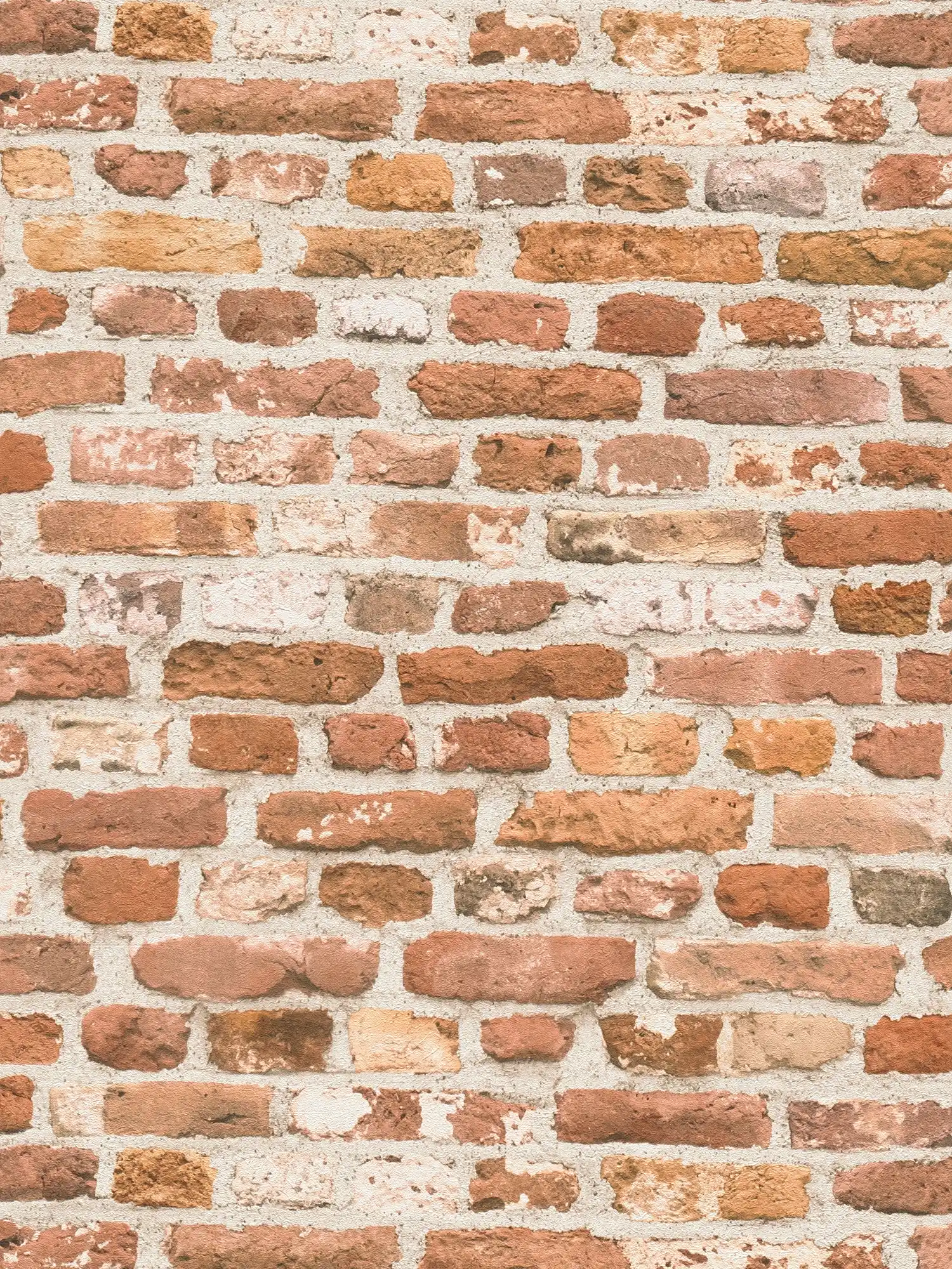         Papier peint imitation pierre mur de briques rouges avec effet 3D - crème, rouge
    