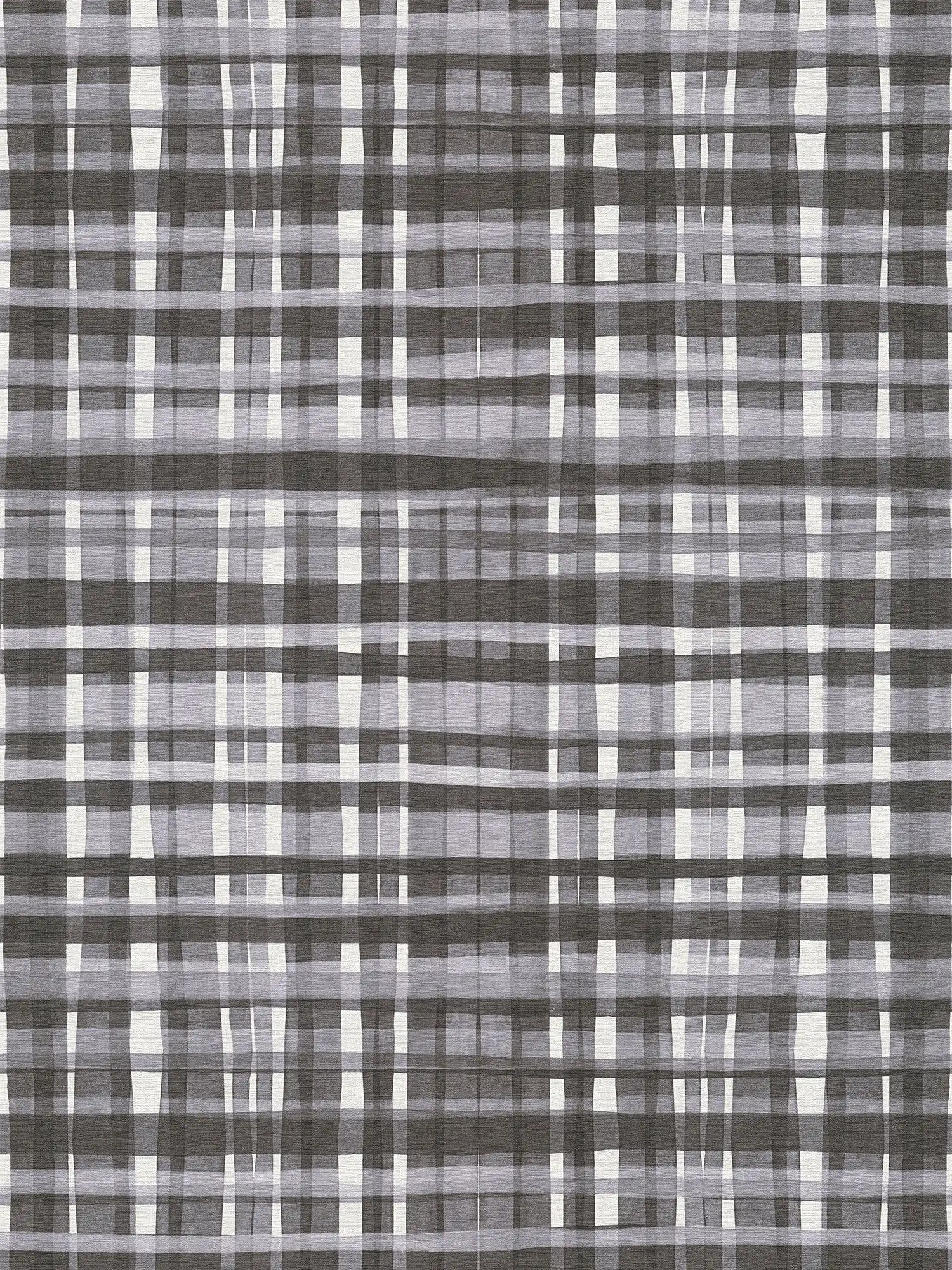        papier peint en papier intissé classique avec motif à carreaux discret, structure régulière - noir, blanc
    