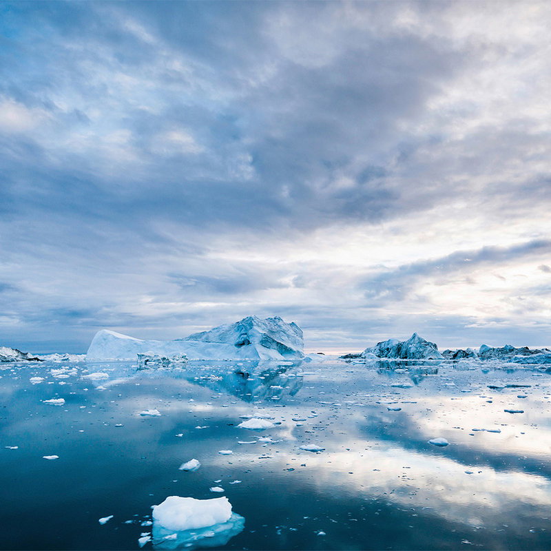 Eislandschaft, Eisblock, Gletscher, Polarlicht?, Wasseroberfläche