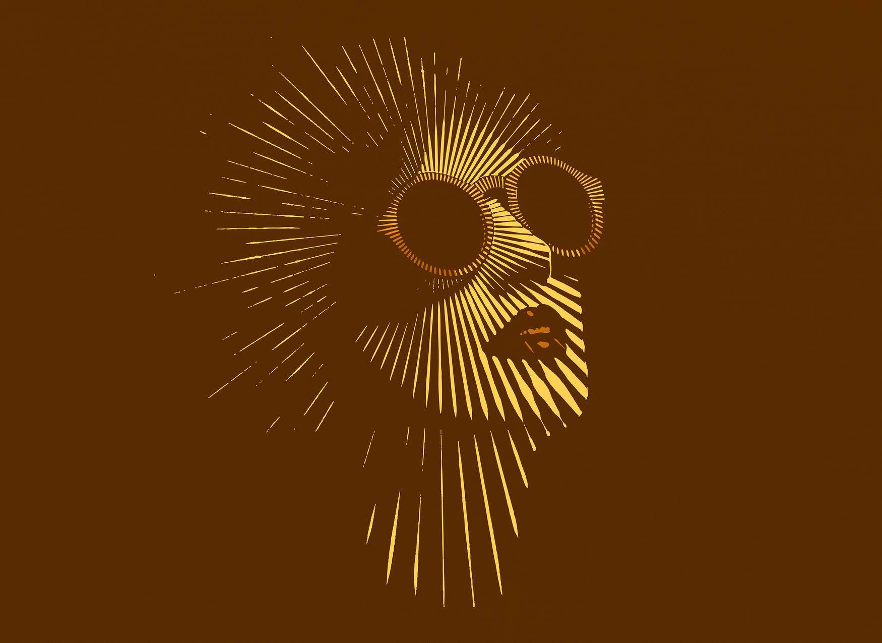             Fototapete Frau mit Sonnenbrille aus Strichmuster – Gelb, Sepia
        