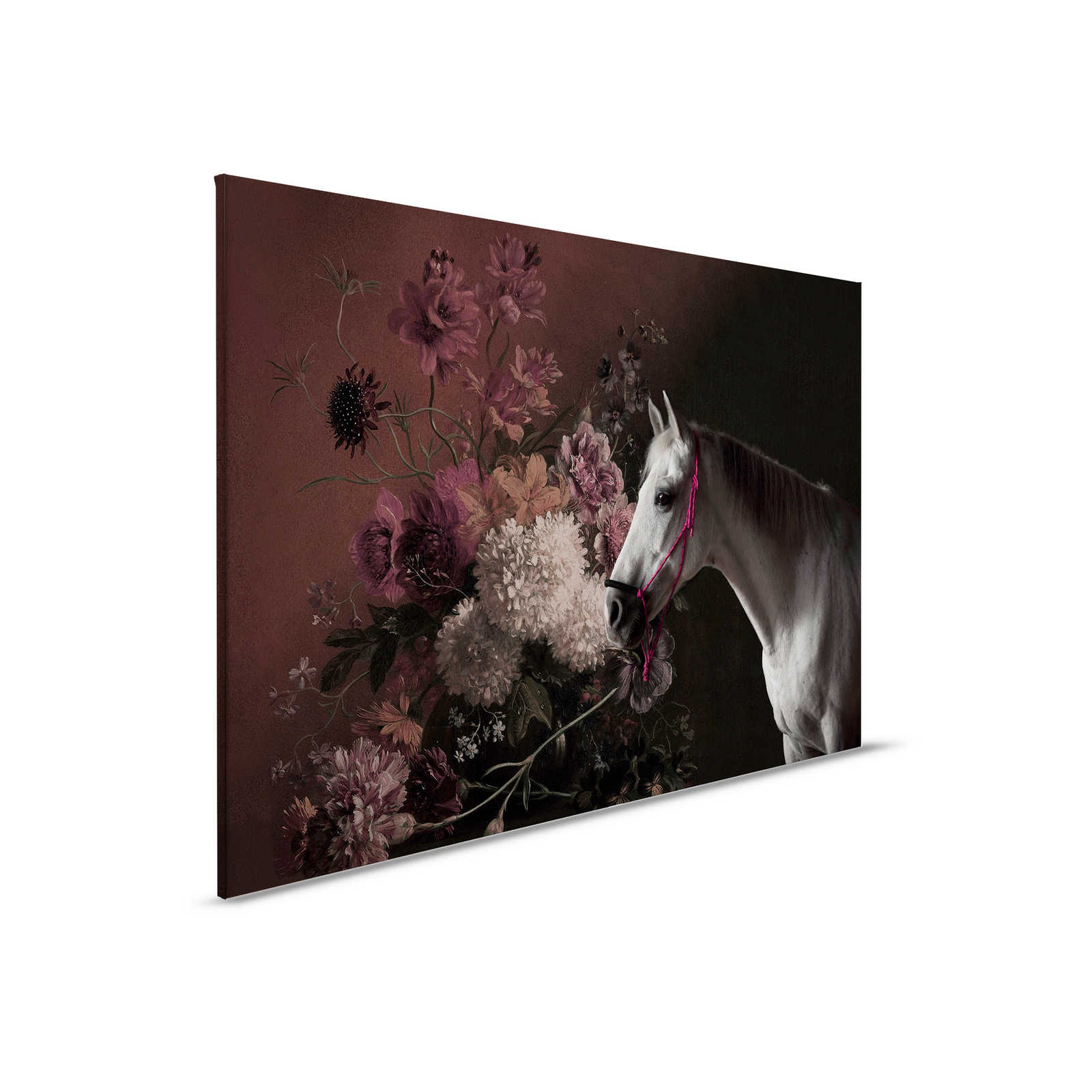         Toile Portrait de cheval avec fleurs - 0,90 m x 0,60 m
    