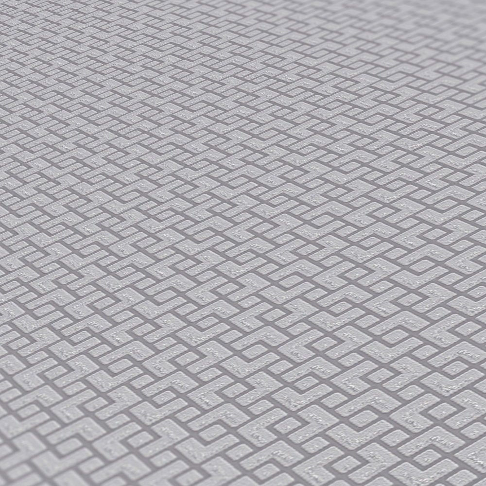             Mustertapete mit Ton-in-Ton Design & Silber-Akzenten – Braun
        