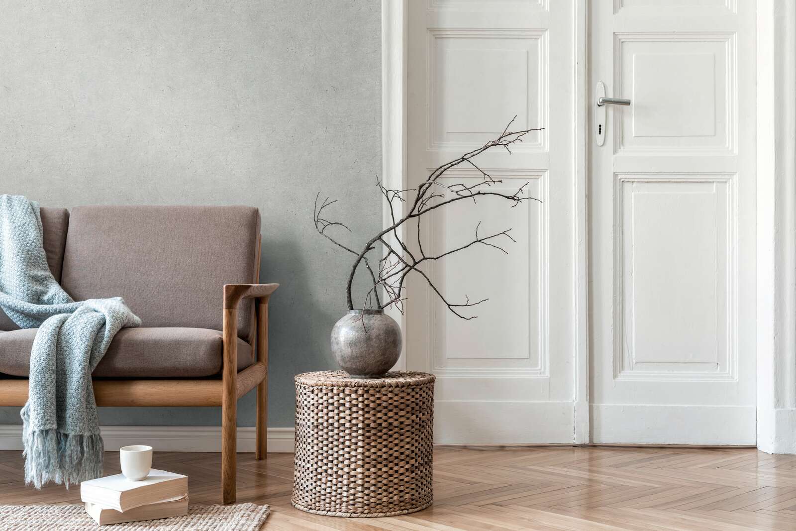 Unitapete mit Putzoptik, detailreich &amp; rustikal – Grau