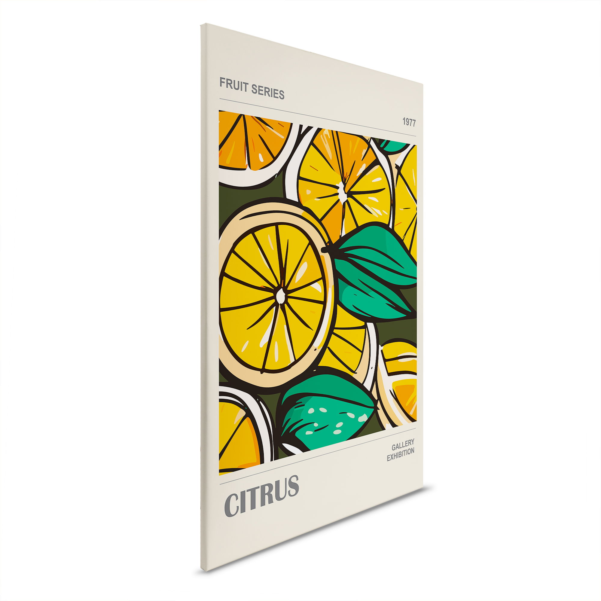         Canvas schilderij - Sappige citrusvruchten - 30 x 45 cm - Beige, Paars
    