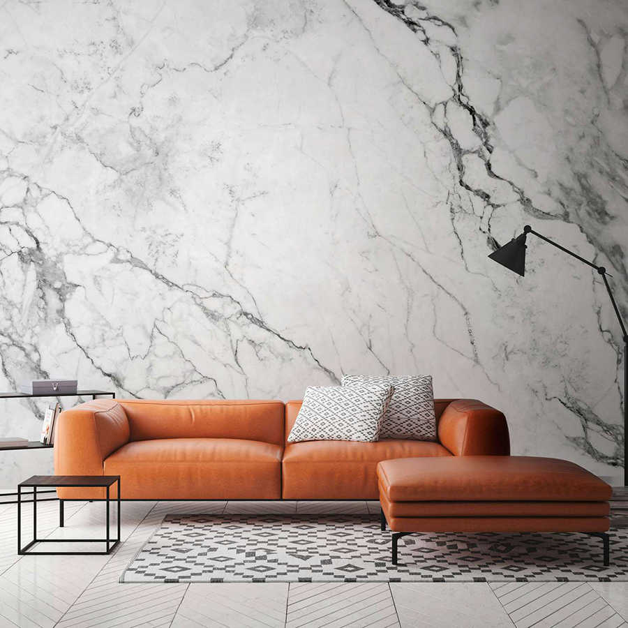 sofa, orange, leder, sektional, wohnzimmer