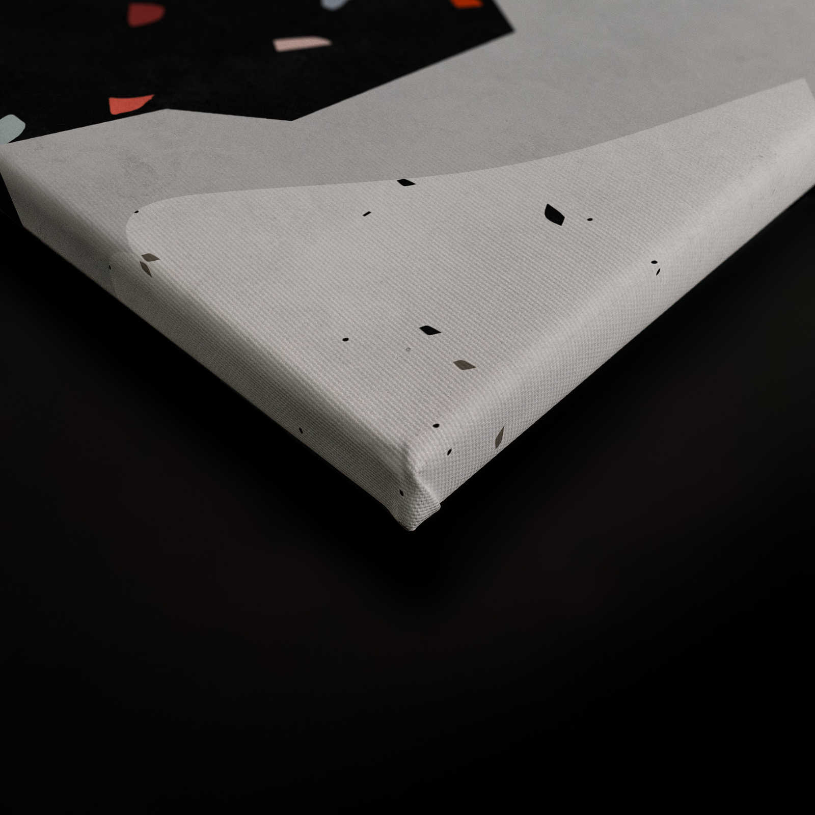             Terrazzo 1 - Leinwandbild Terrazzo gemustert, Steinoptik in Löschpapier Struktur – 0,90 m x 0,60 m
        