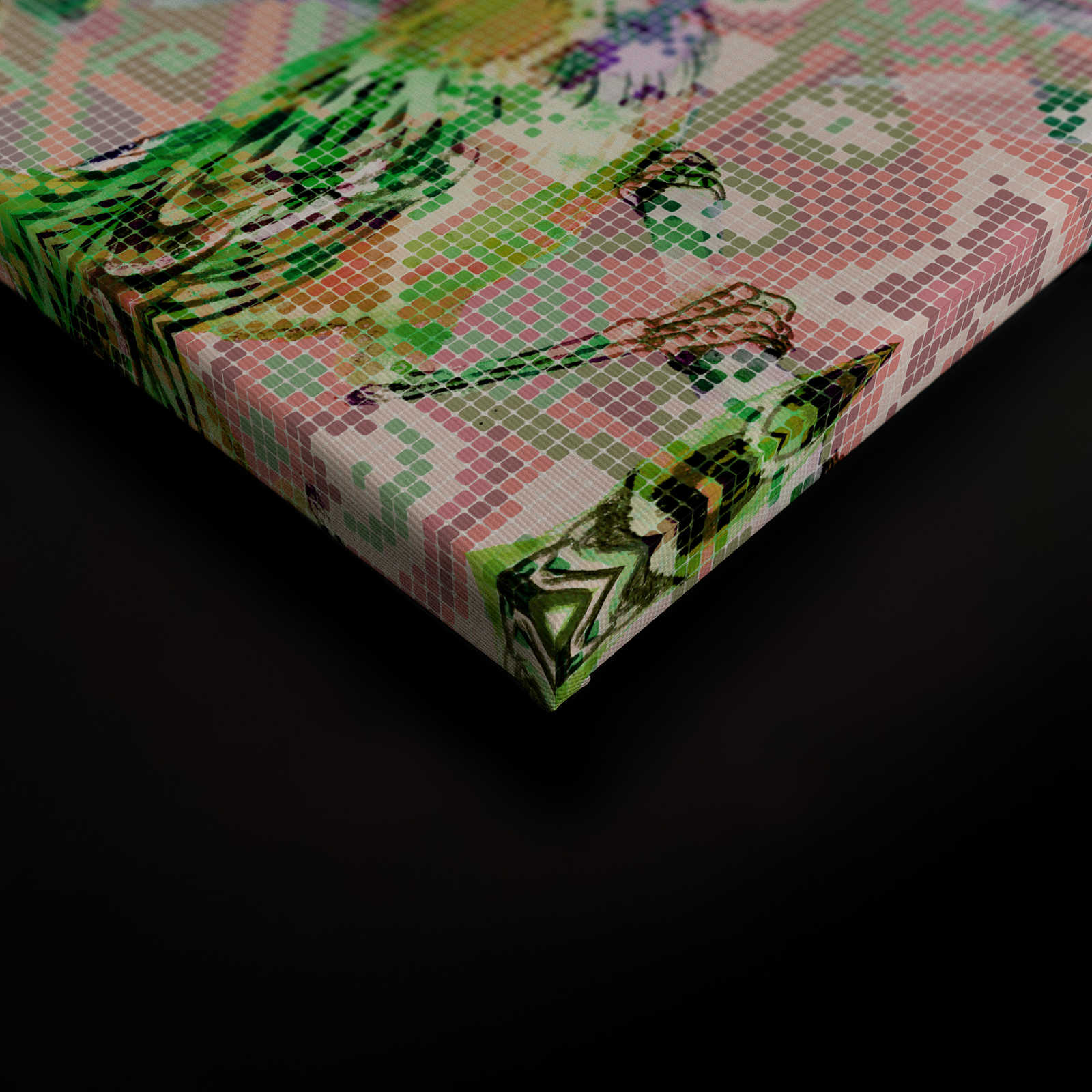             Vogel Leinwandbild mit Mosaik Muster | mosaic birds 2 – 0,90 m x 0,60 m
        