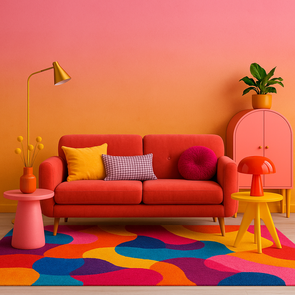 Dekoration für Zuhause, Wohnzimmer, Teppich, Couch, Lampe, Dekoration für Zuhause, Wohnzimmer, Teppich, Couch, Lampe