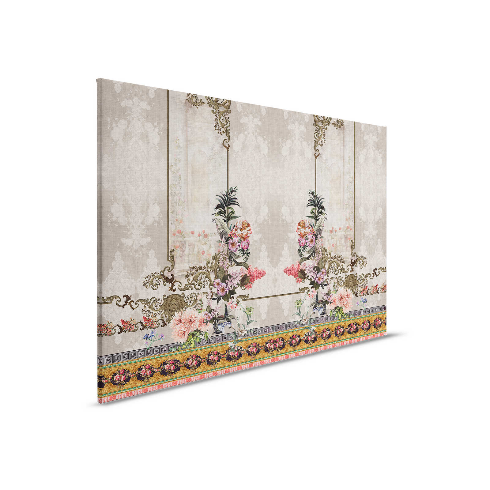         Oriental Garden 1 - Leinwandbild Wand Dekor Blumen & Borten – 0,90 m x 0,60 m
    
