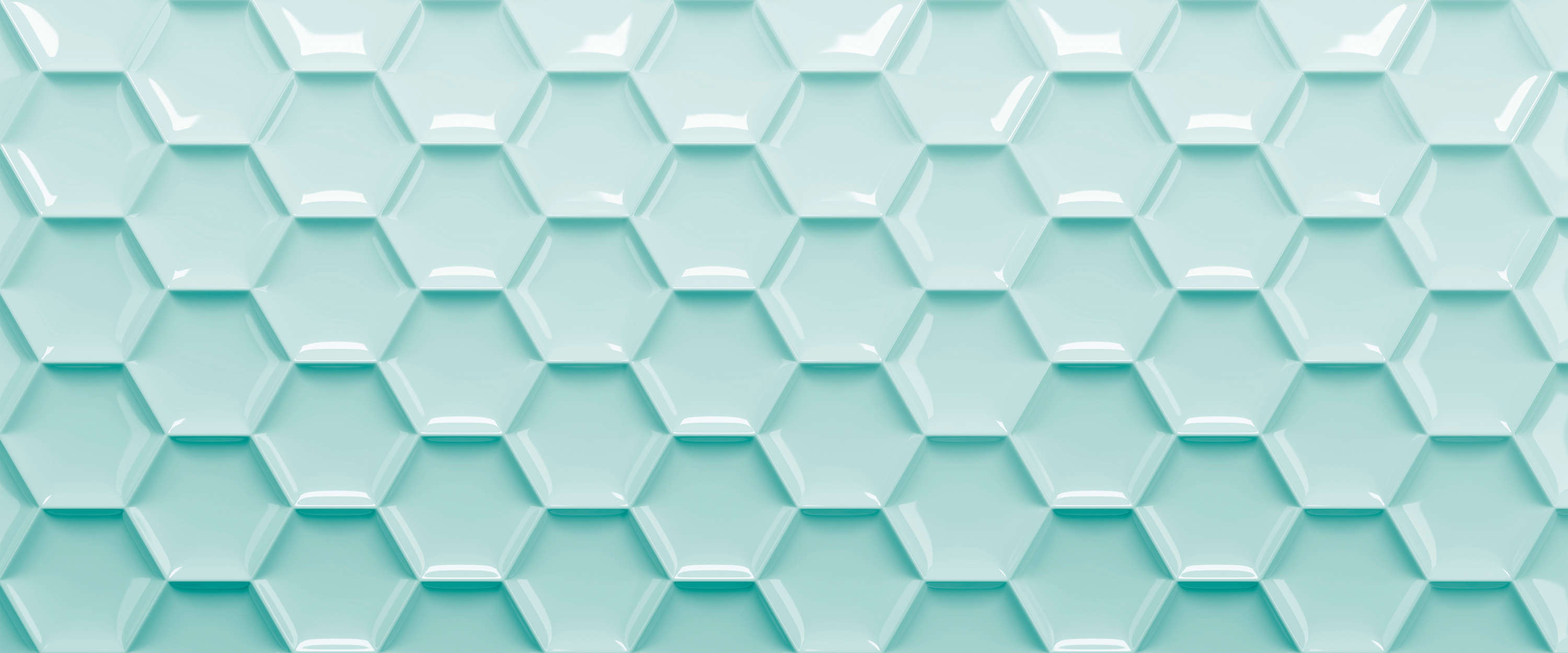 Hexagonmuster, Kachelstruktur, Mintfarbe, 3D-Fliesen, Fassadenkachel