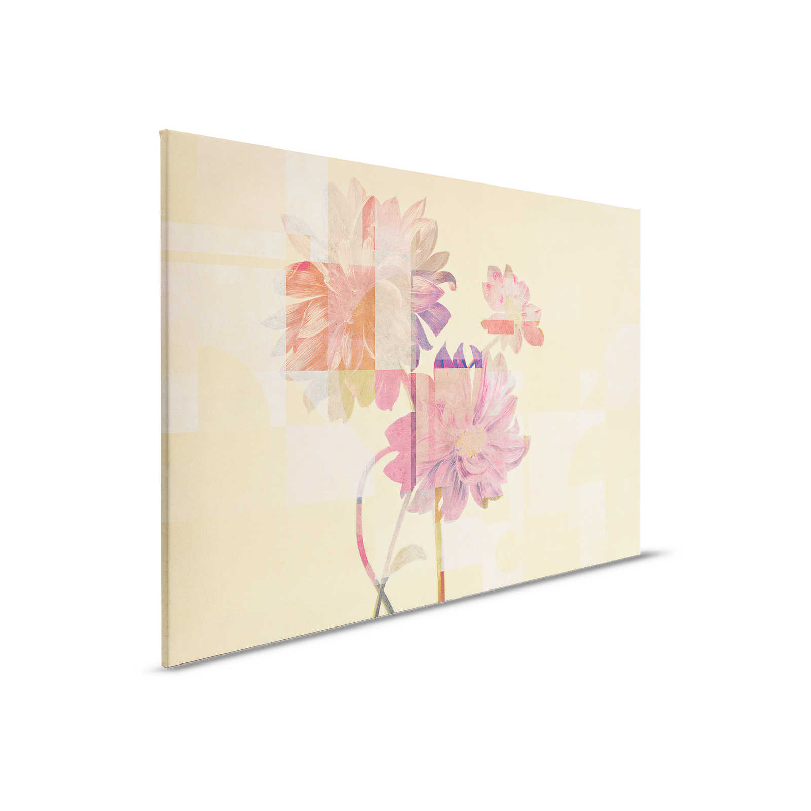         Queens Garden 2 - Orange Leinwandbild Blumen Muster & Grafik Design – 0,90 m x 0,60 m
    