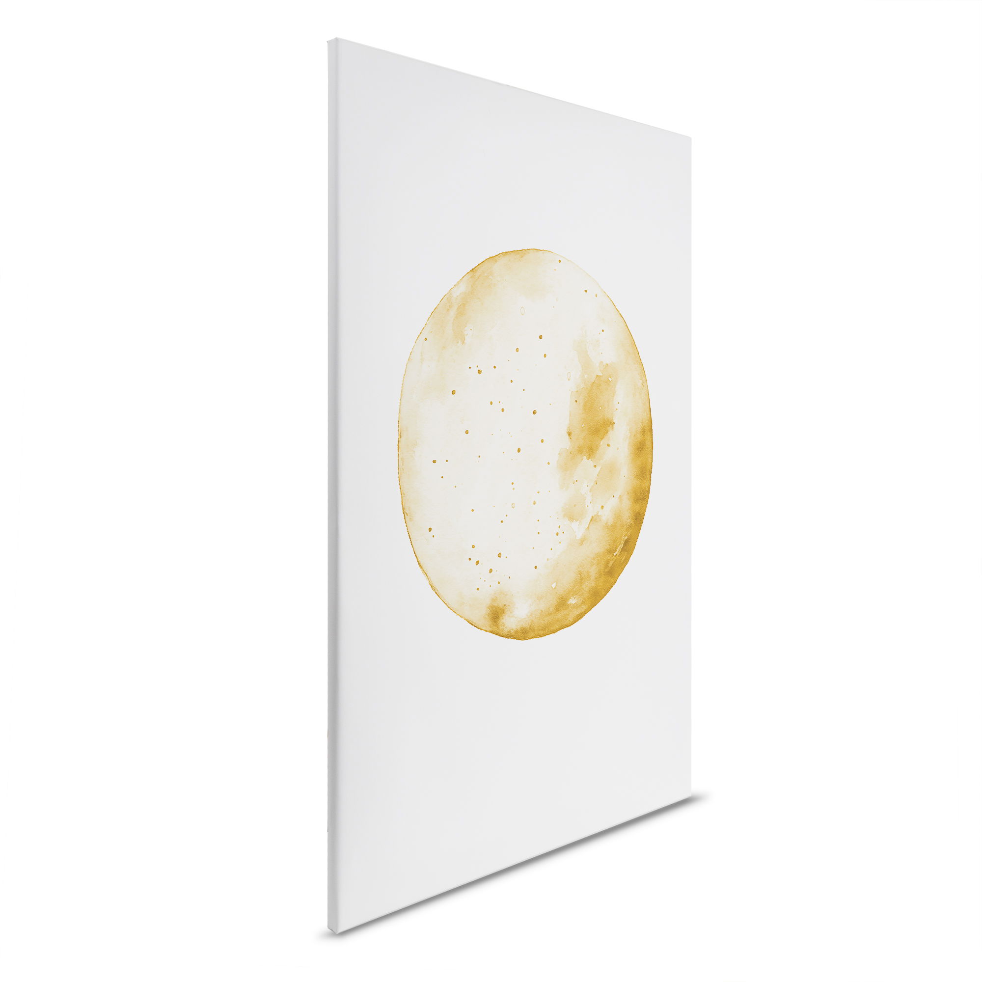         Goldener Vollmond - Aquarell-Leinwandbild für elegante Wandgestaltung – 30 x 45 cm - Weiss, Gelb
    