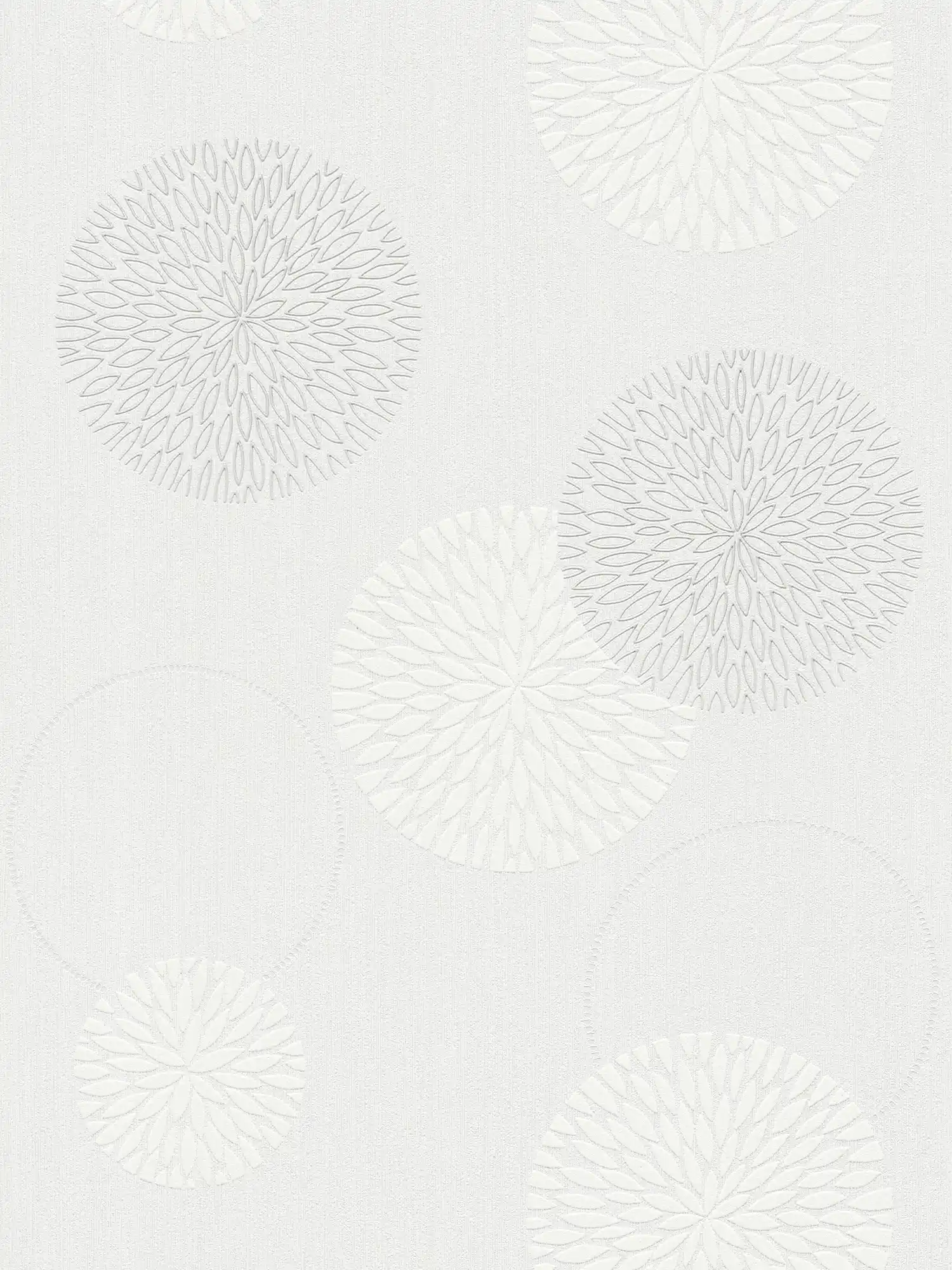         Glittering non-woven wallpaper flowers in abstract design - cream, white
    