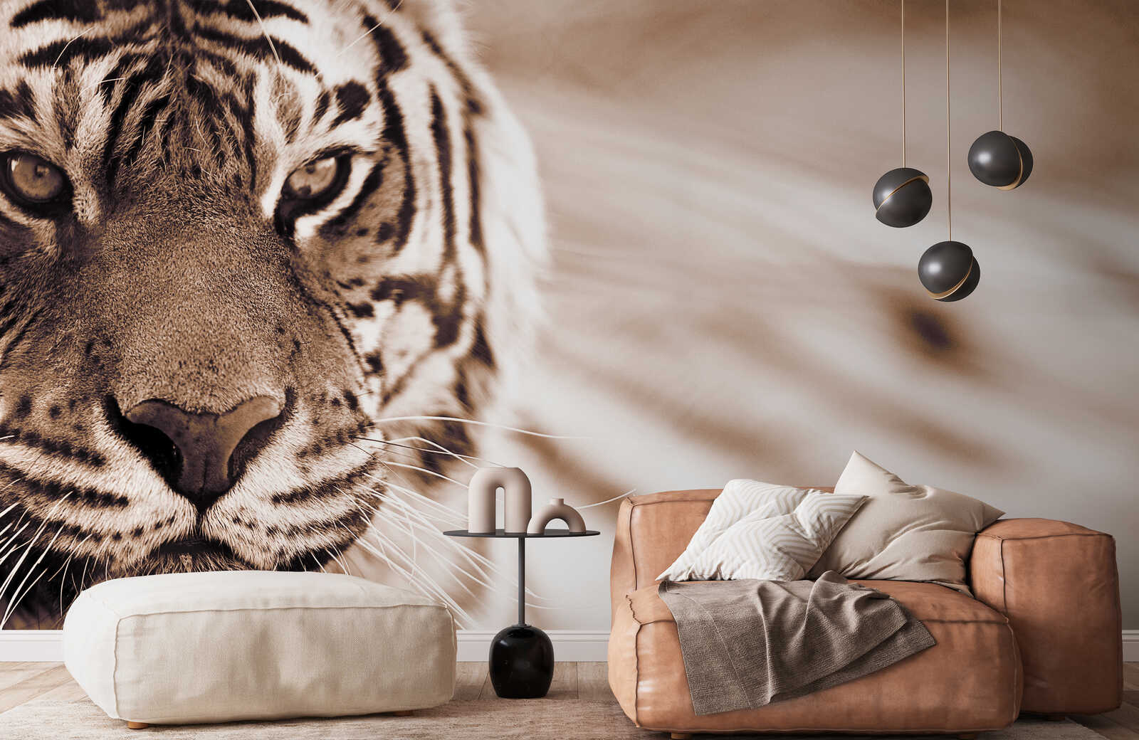 Tiger, Wandbild, Wohnzimmer, Kissen, Hängende Kugeln