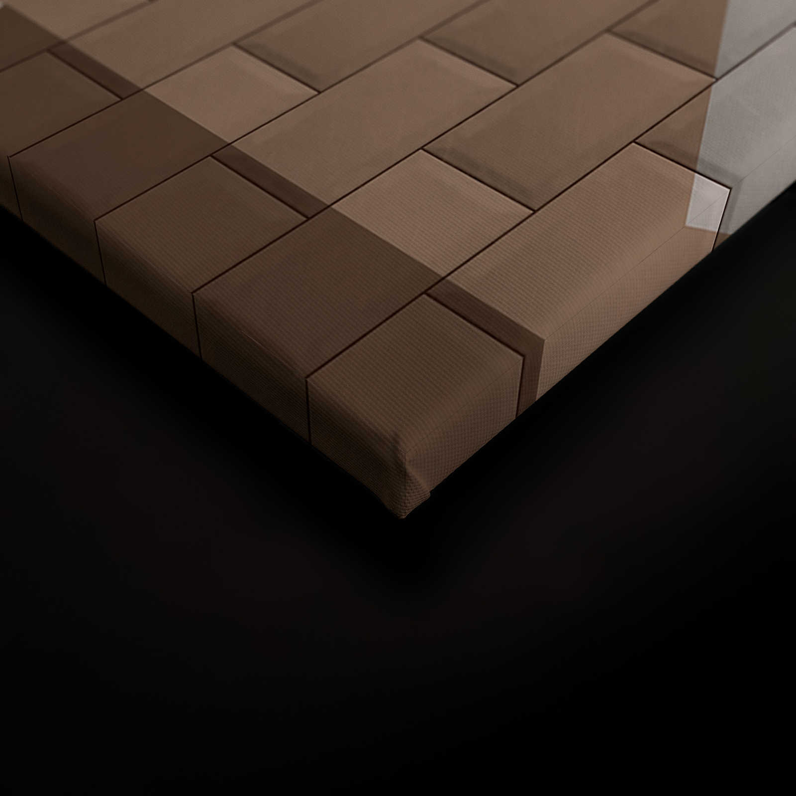             Leinwandbild Ziegelsteinmauer mit Block-Bemalung | beige – 0,90 m x 0,60 m
        