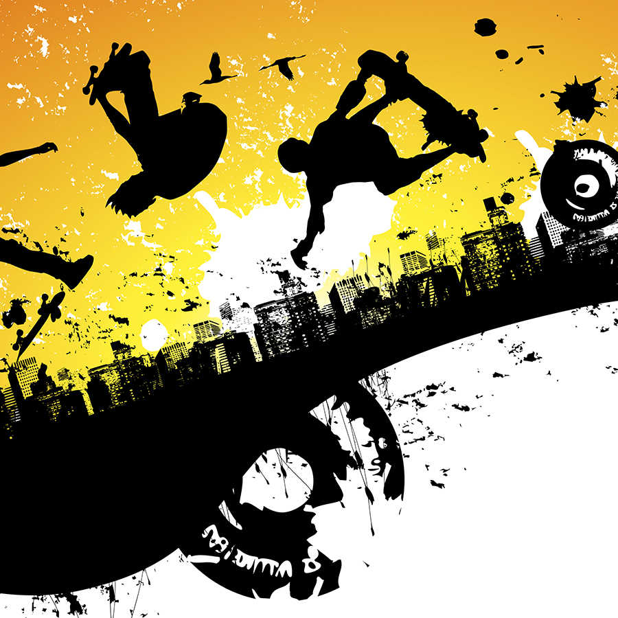         Fototapete mit mehreren Skatern – Premium Glattvlies
    