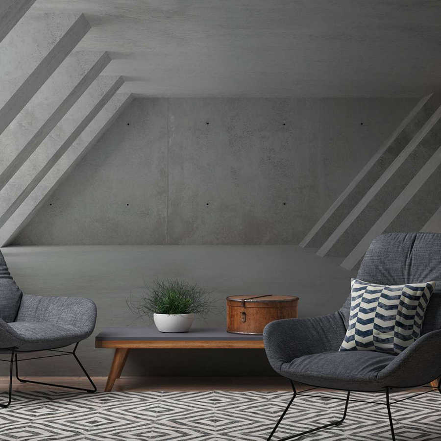 wohnzimmer,  Couchtisch, Topfpflanze, graues sessel, Teppichmuster