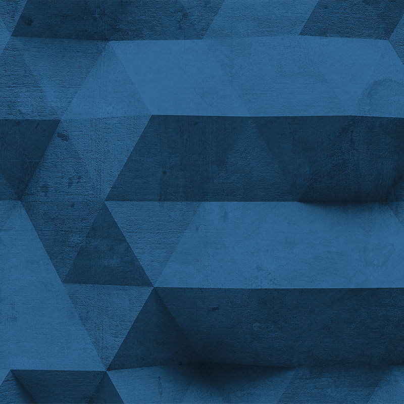         Betonnen muur met 3D-patronen Behang - Blauw
    