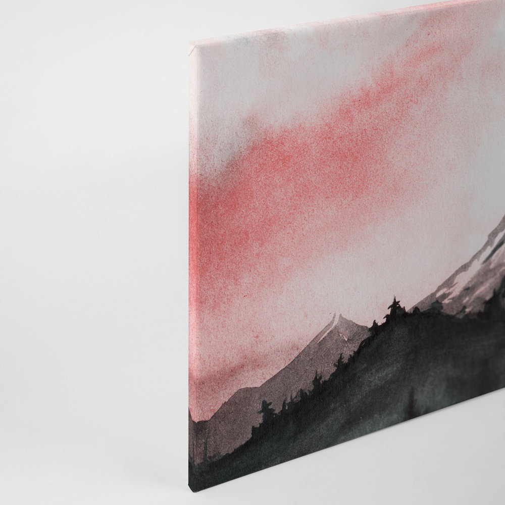             Leinwand mit Berglandschaft im Aquarell-Stil – 0,90 m x 0,60 m
        