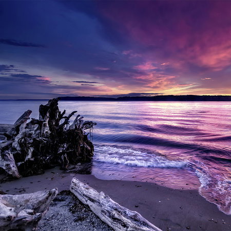 Strand, Felsen, Brandung, Meer, Sonnenuntergang