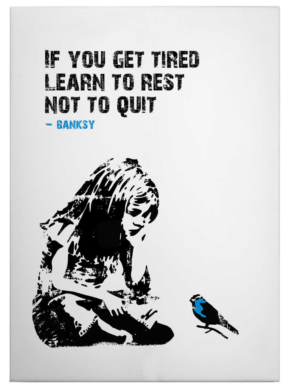             Canvas print 'If you get tired' by Banksy – black and white
        