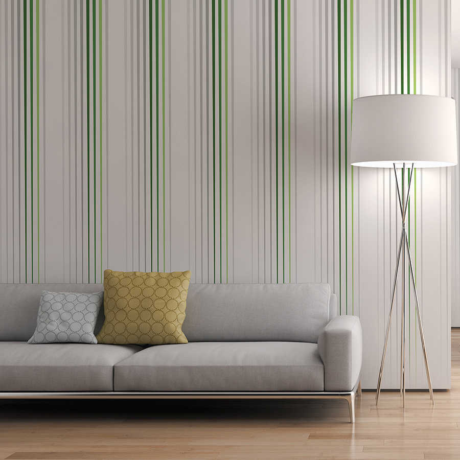 sofa, wohnzimmer, wandtapete, gestreiftes muster, Stehlampe