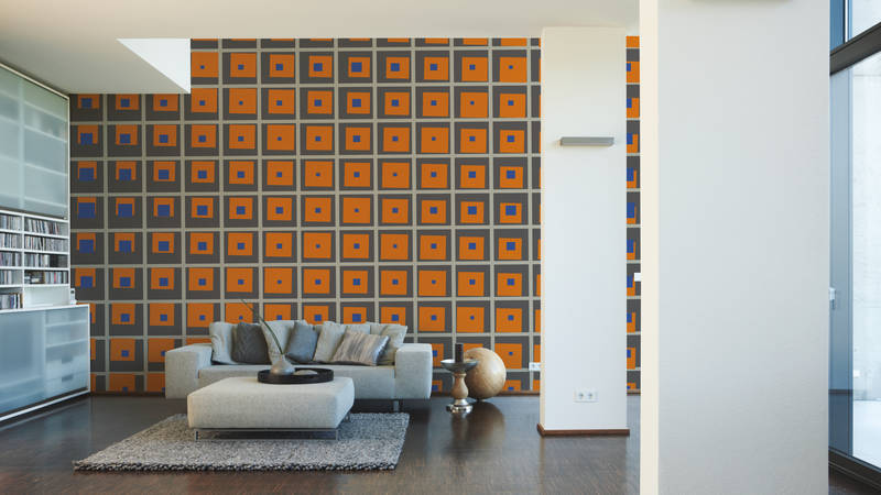 Wohnzimmer, Wandtapete, Ornamentale Tapete, Sofa, Couchtisch