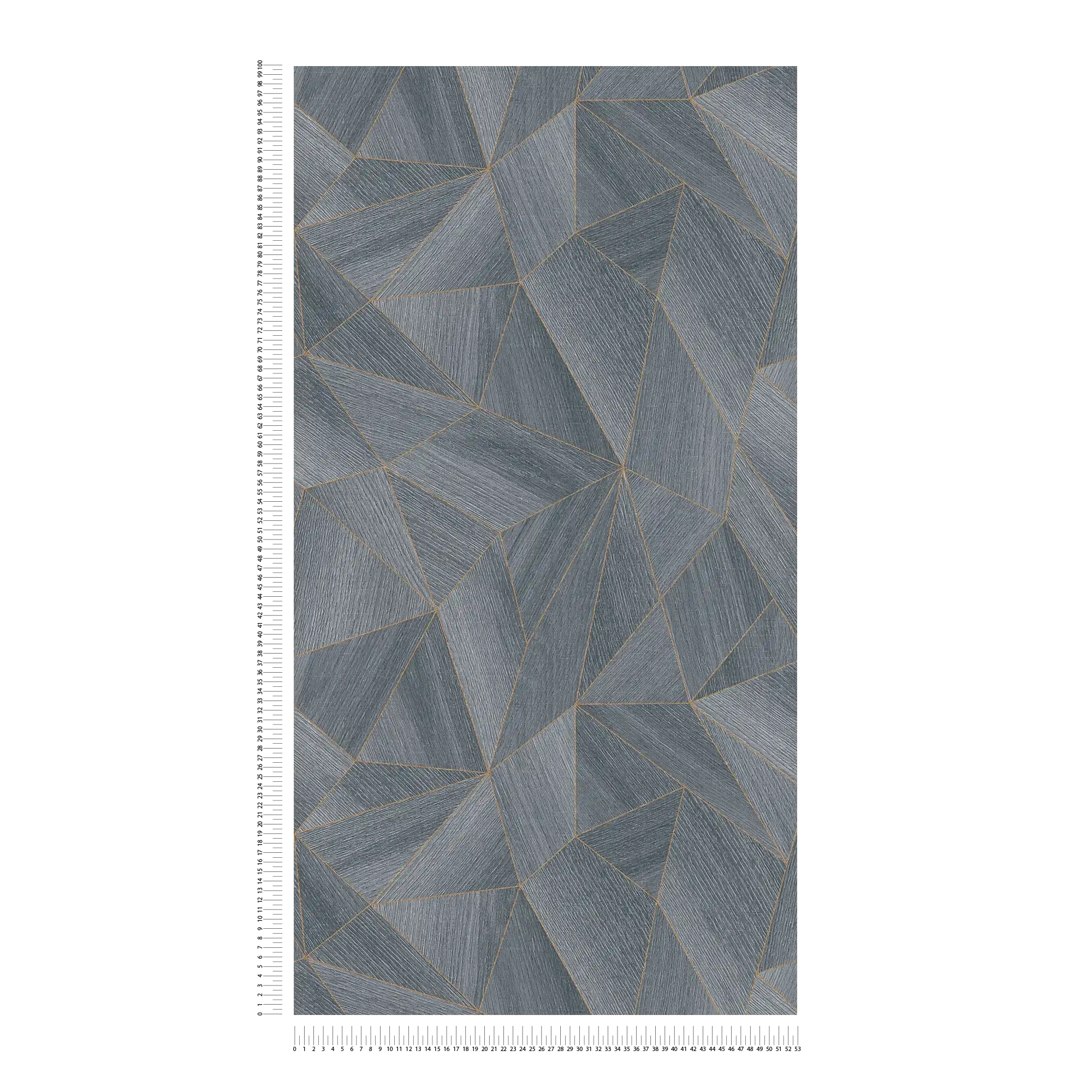 Holztapete geometrisches Muster &amp; Metallic-Effekt – Grau, Schwarz