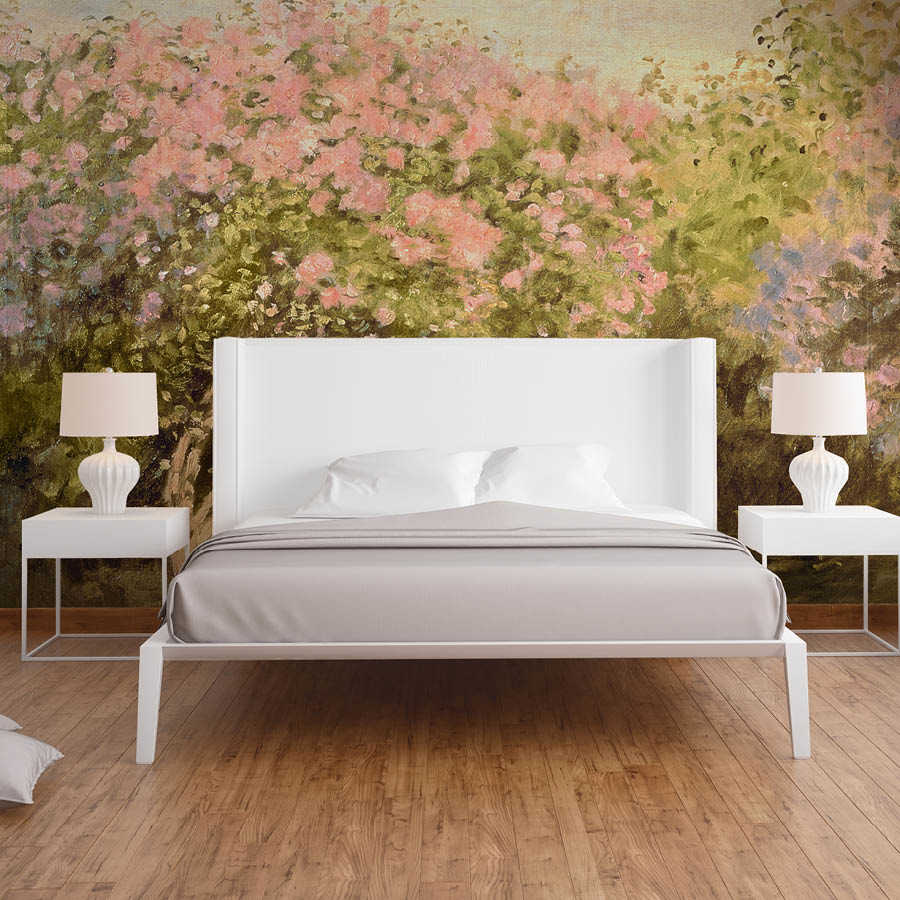 Bett, Schlafzimmer, Wandbild, Nachttische, Lampe