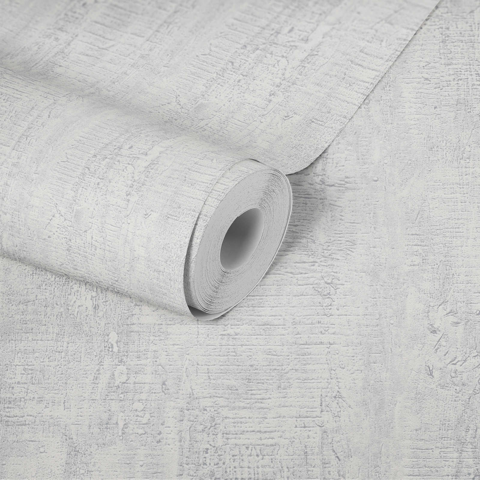             Vliestapete mit rauer Struktur & Rillen Muster – Weiß
        
