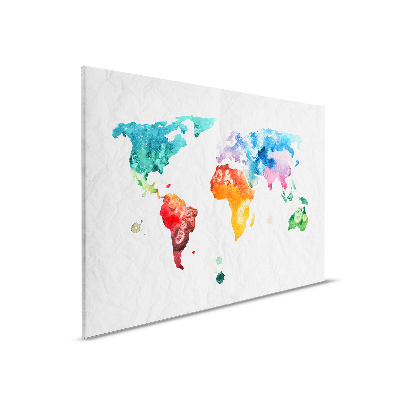         Wereldkaart Canvas Aquarel - 0,90 m x 0,60 m
    