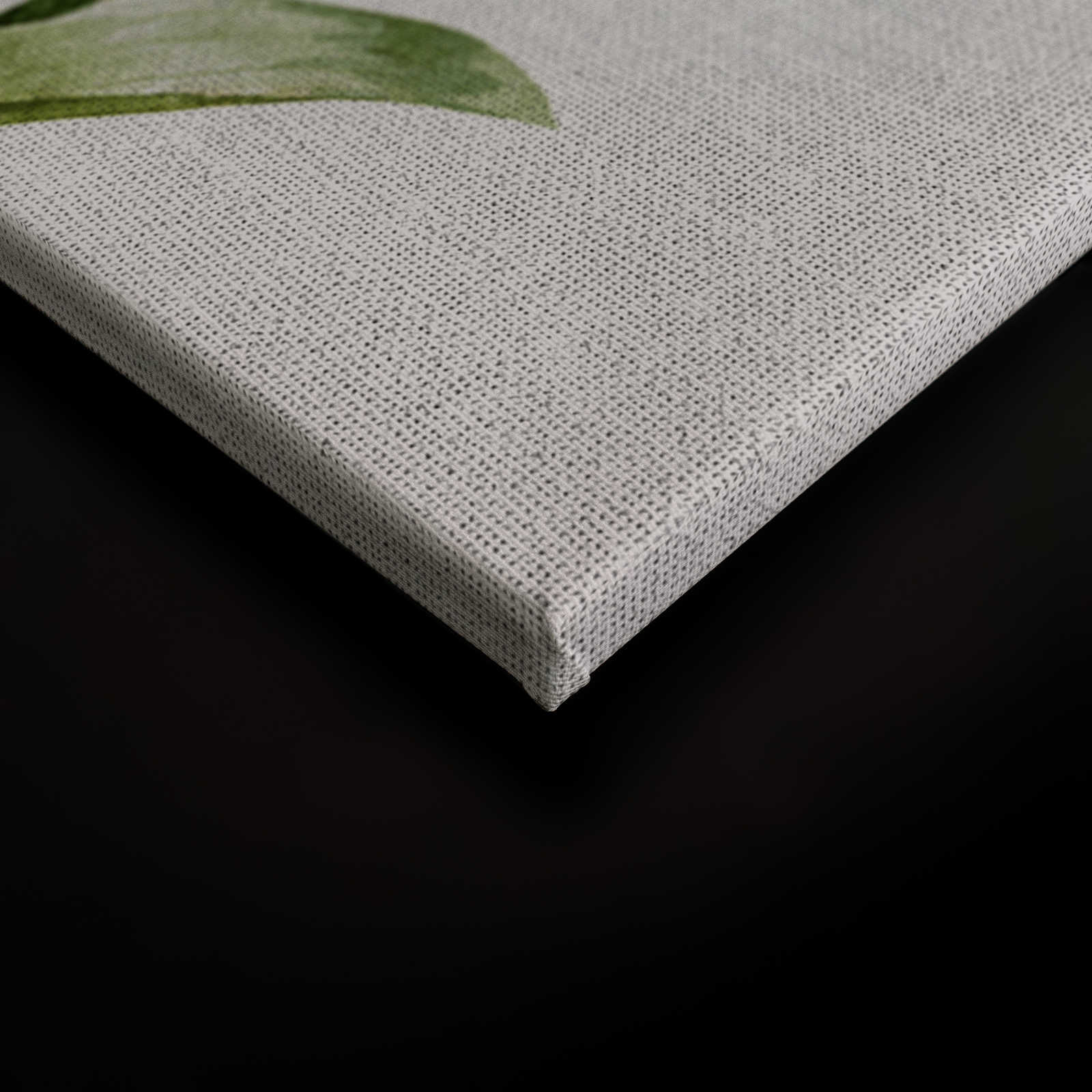             Tropisches Leinwandbild Monstera-Blättern im Aquarell Stil – 0,90 m x 0,60 m
        