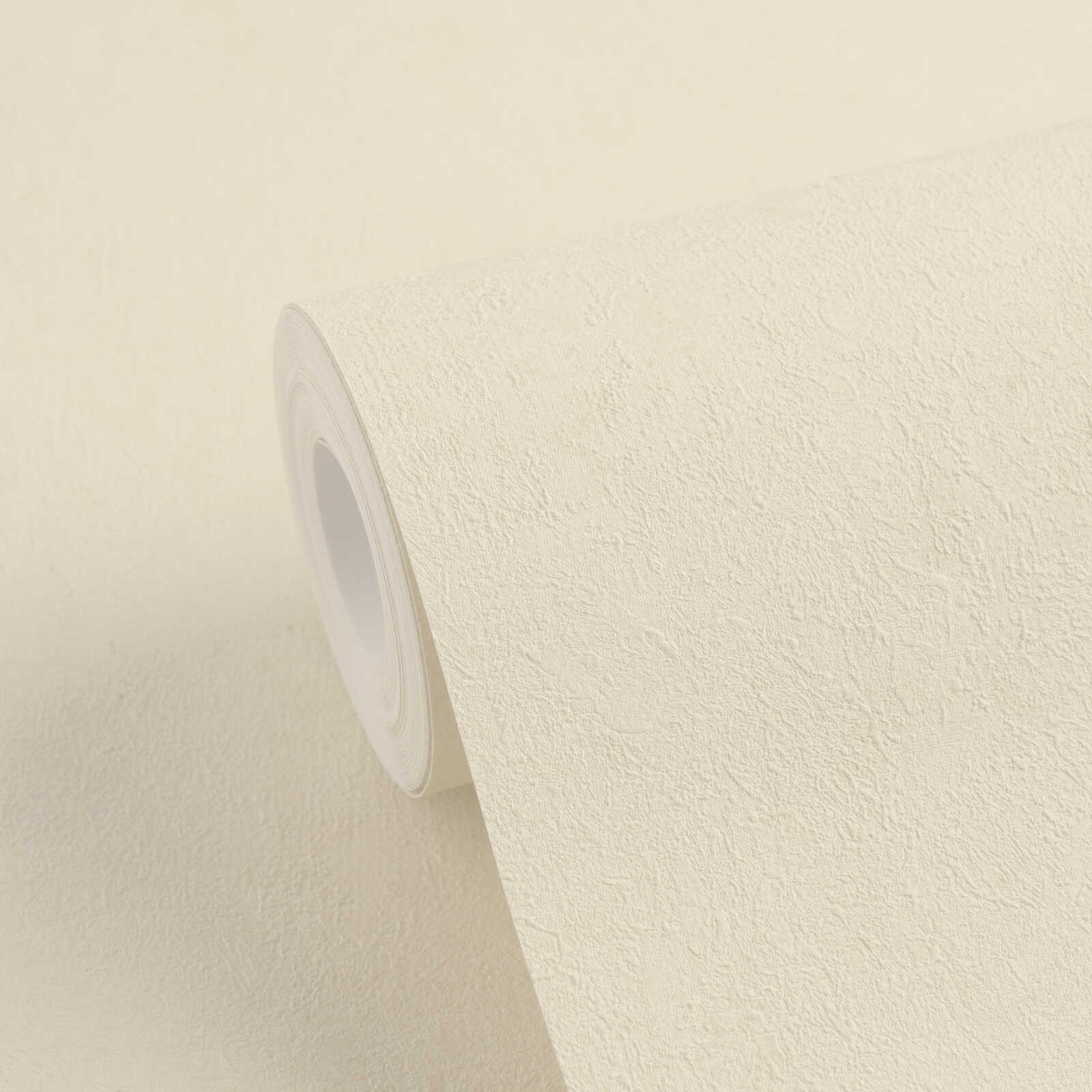 Vliestapete Uni mit Farbmuster & Vintage Look – Creme