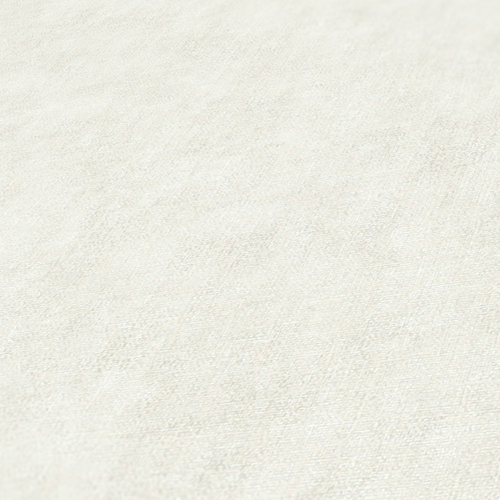 Uni-Tapete mit Leinenoptik im Scandinavian Stil - Creme