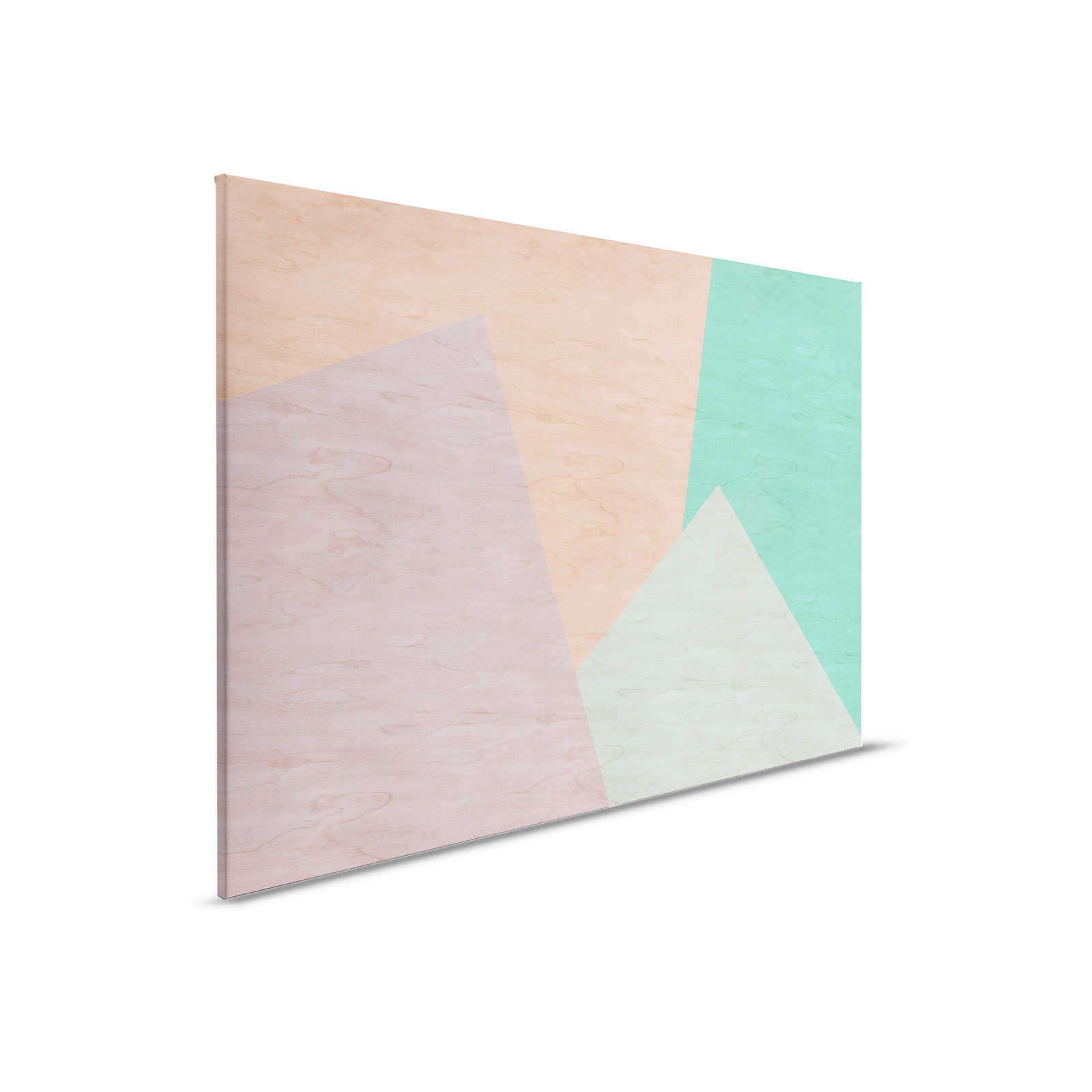         Inaly 1 - Abstraktes, buntes Leinwandbild in Sperrholz Struktur – 0,90 m x 0,60 m
    