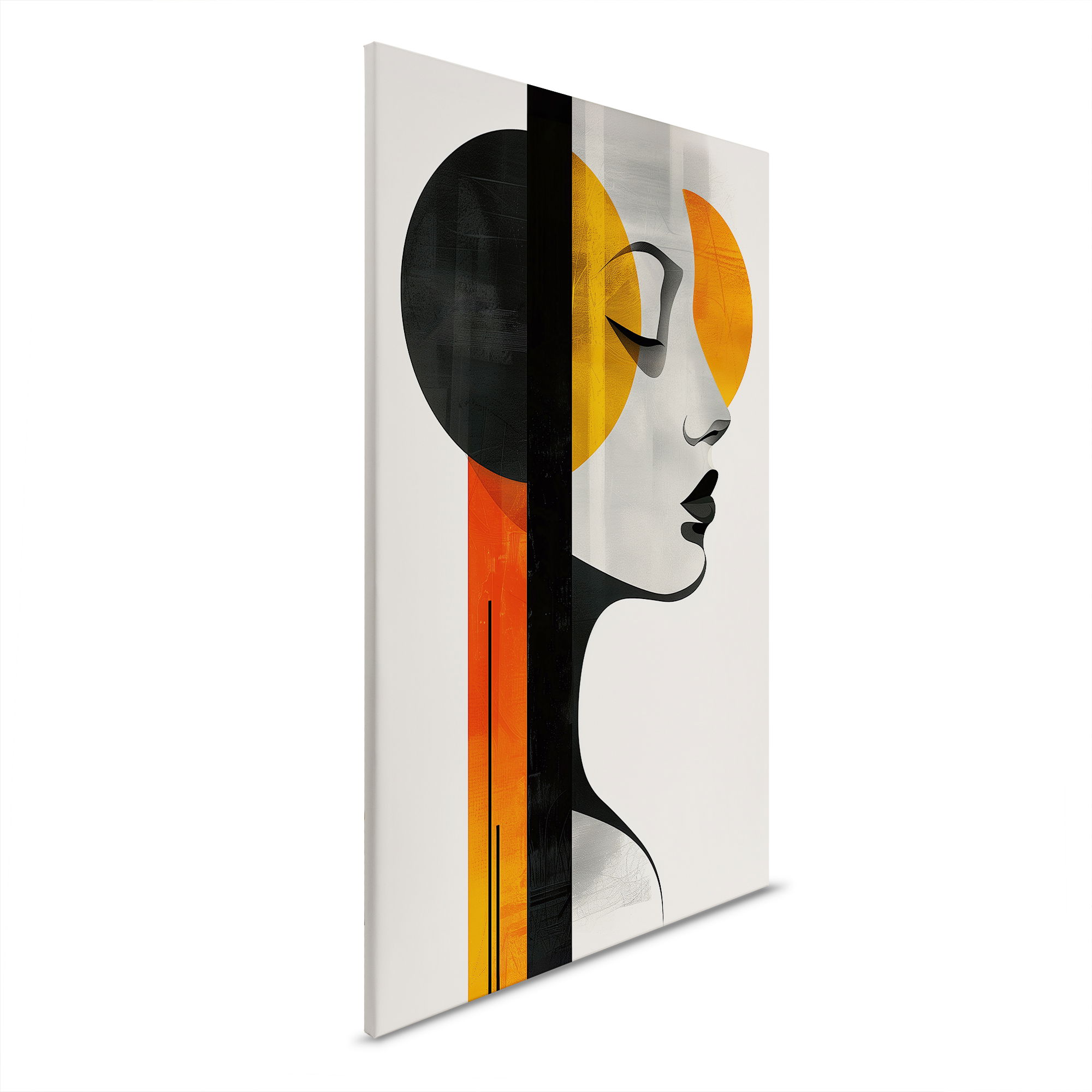         Canvas picture Abstract silhouette - Modern art in orange and black - 30 x 45 cm - Cream, Black
    