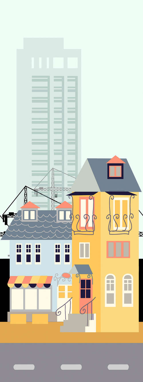 haus, hochhaus, straßenbild, mehrstöckig, fassade