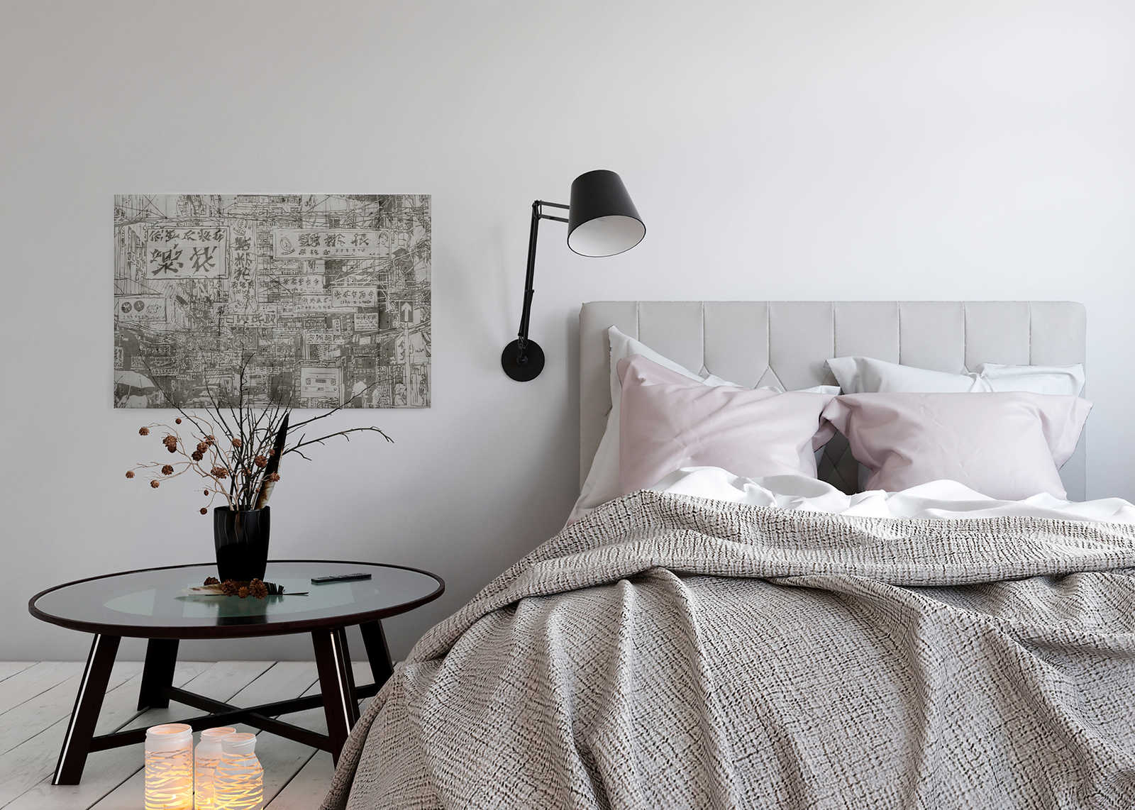             Downtown 1- Leinwandbild mit China Optik in Beton Struktur – 0,90 m x 0,60 m
        