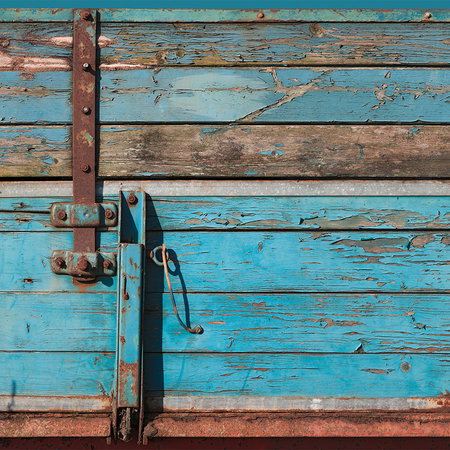 Holztür, Tür, Blaue Holztür, Lackierte Holzoberfläche, Schloss/Griff