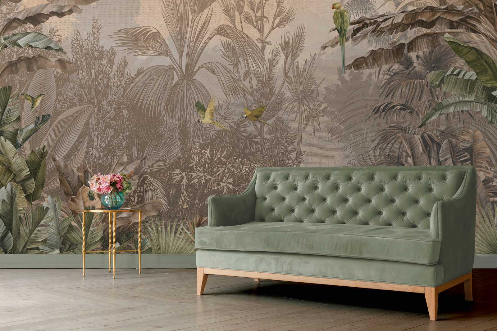 Sofa, Sessel, geknöpft, grün, Wohnzimmer