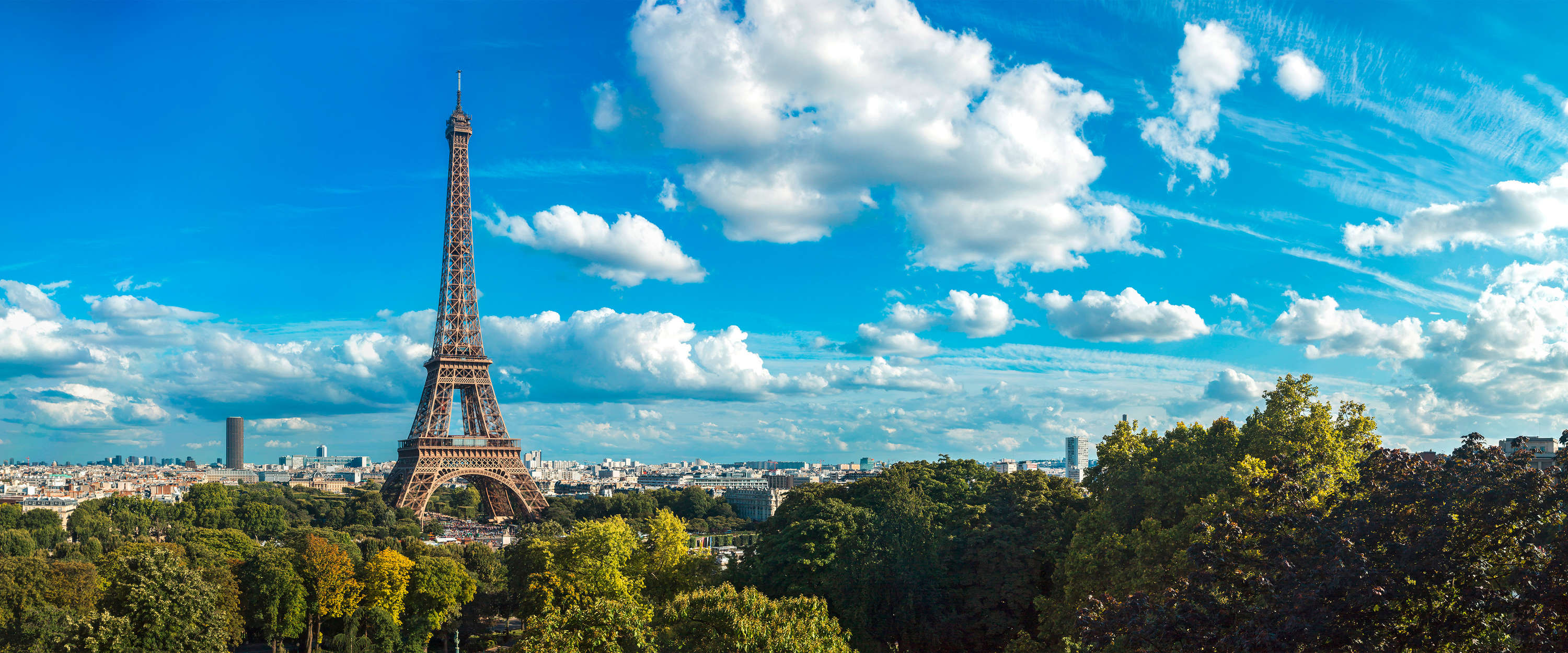 eiffel-turm, paris, weltwunder, himmel, bäume