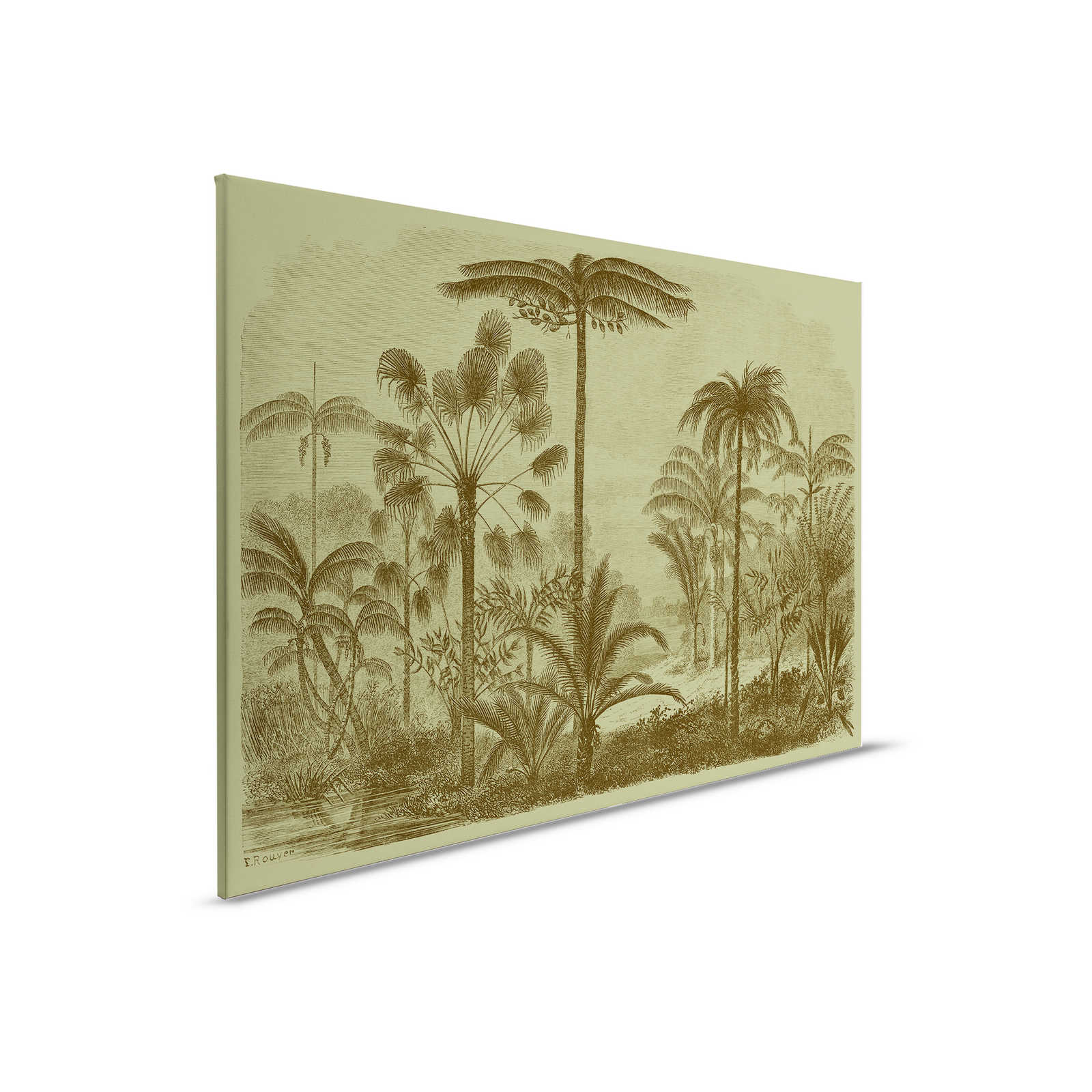         Jurassic 1 - Canvas painting Jungle motif copperplate - 0.90 m x 0.60 m
    