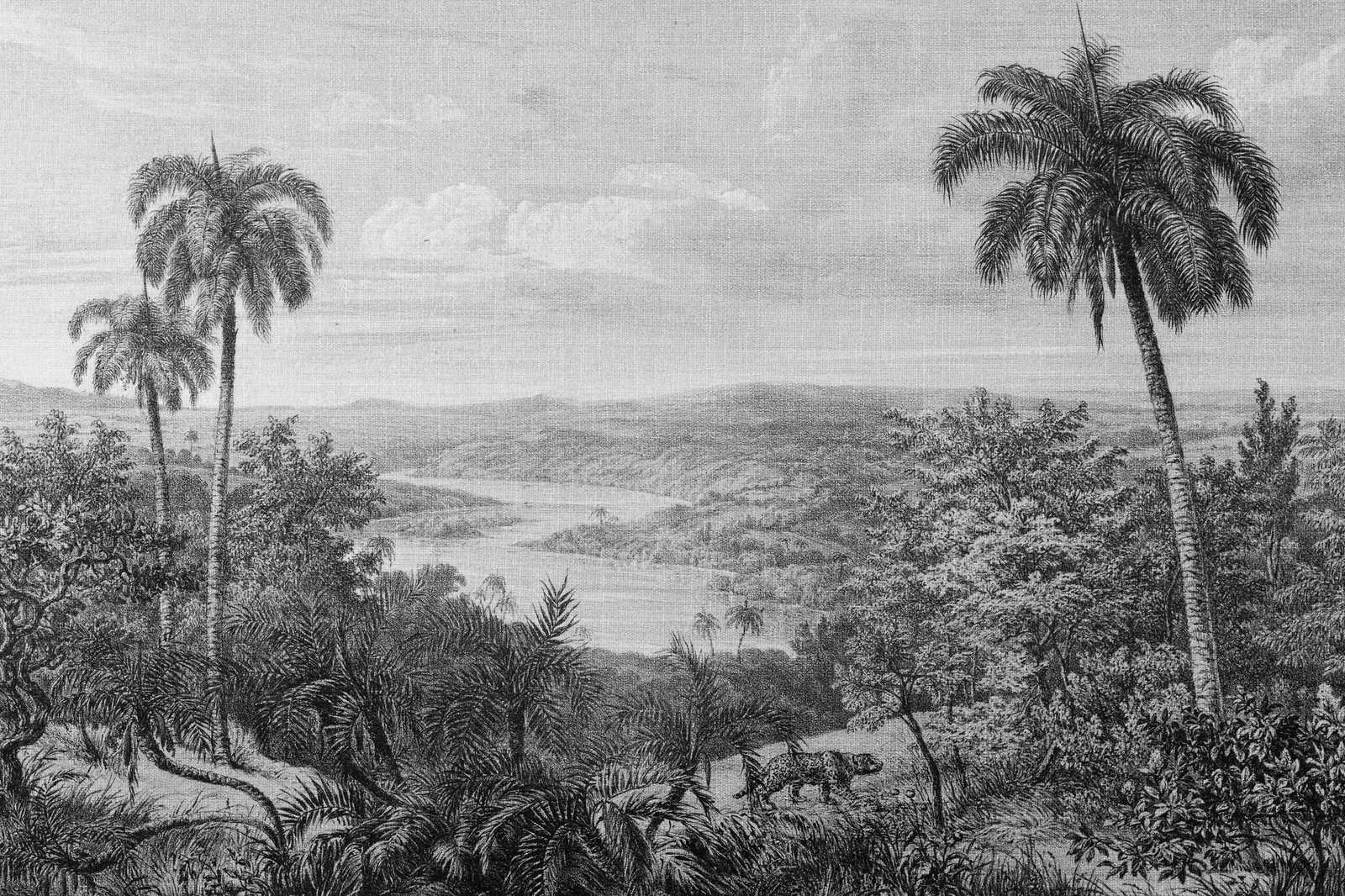 Leinwandbild Ausblick auf Regenwald mit Leinenstrukturoptik – 0,90 m x 0,60 m
