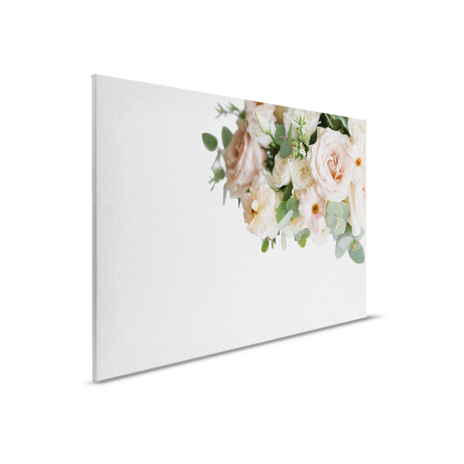         Canvas painting Flower bouquet of roses and eucalyptus - 0,90 m x 0,60 m
    