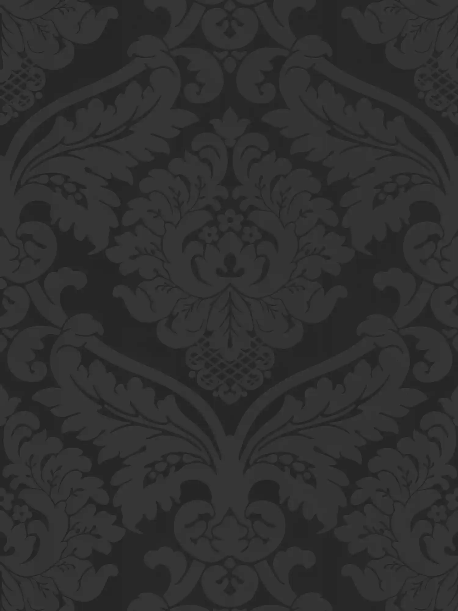         Baroque ornament wallpaper with matte & gloss effect - black
    