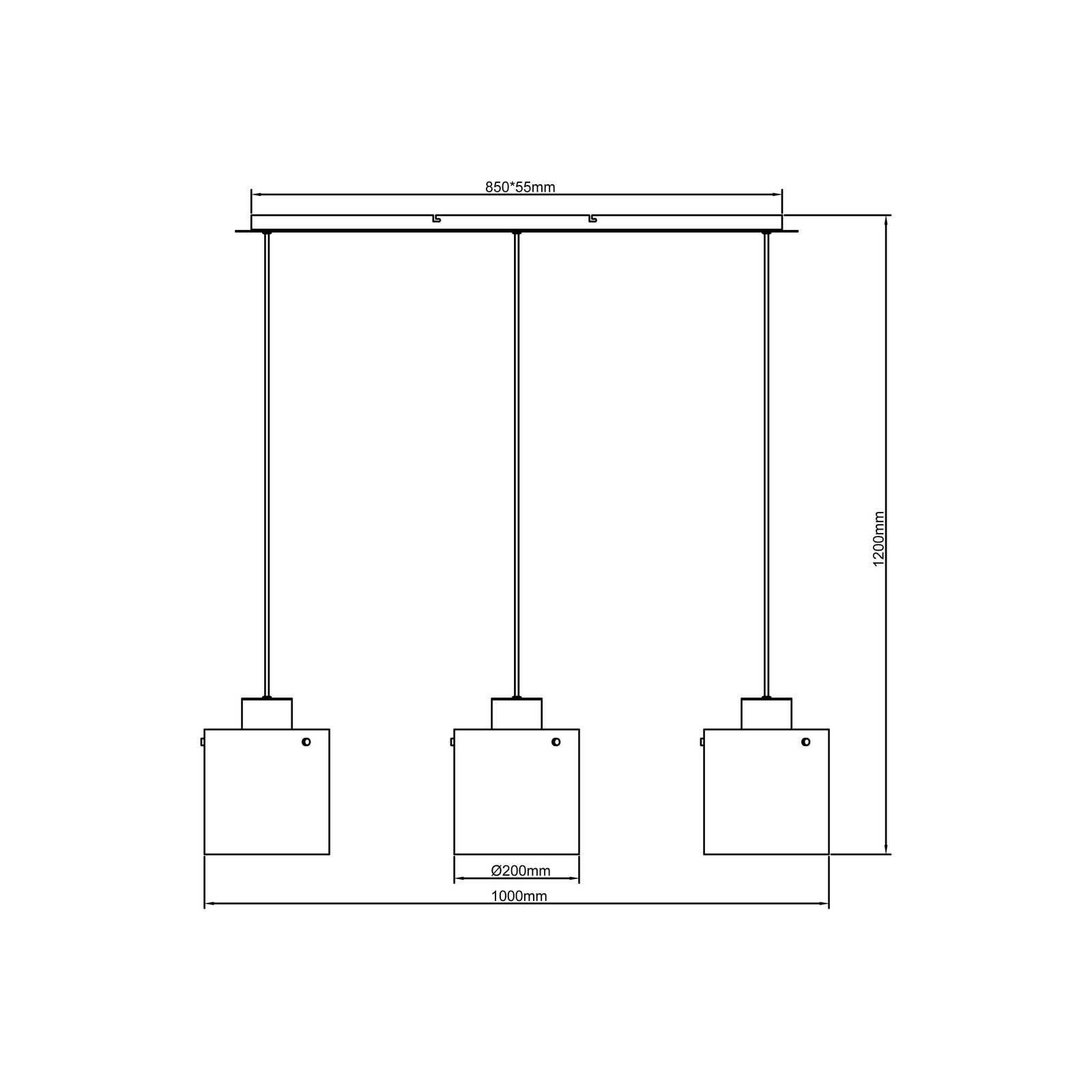             Glass pendant light - Benett 5 - Brown
        