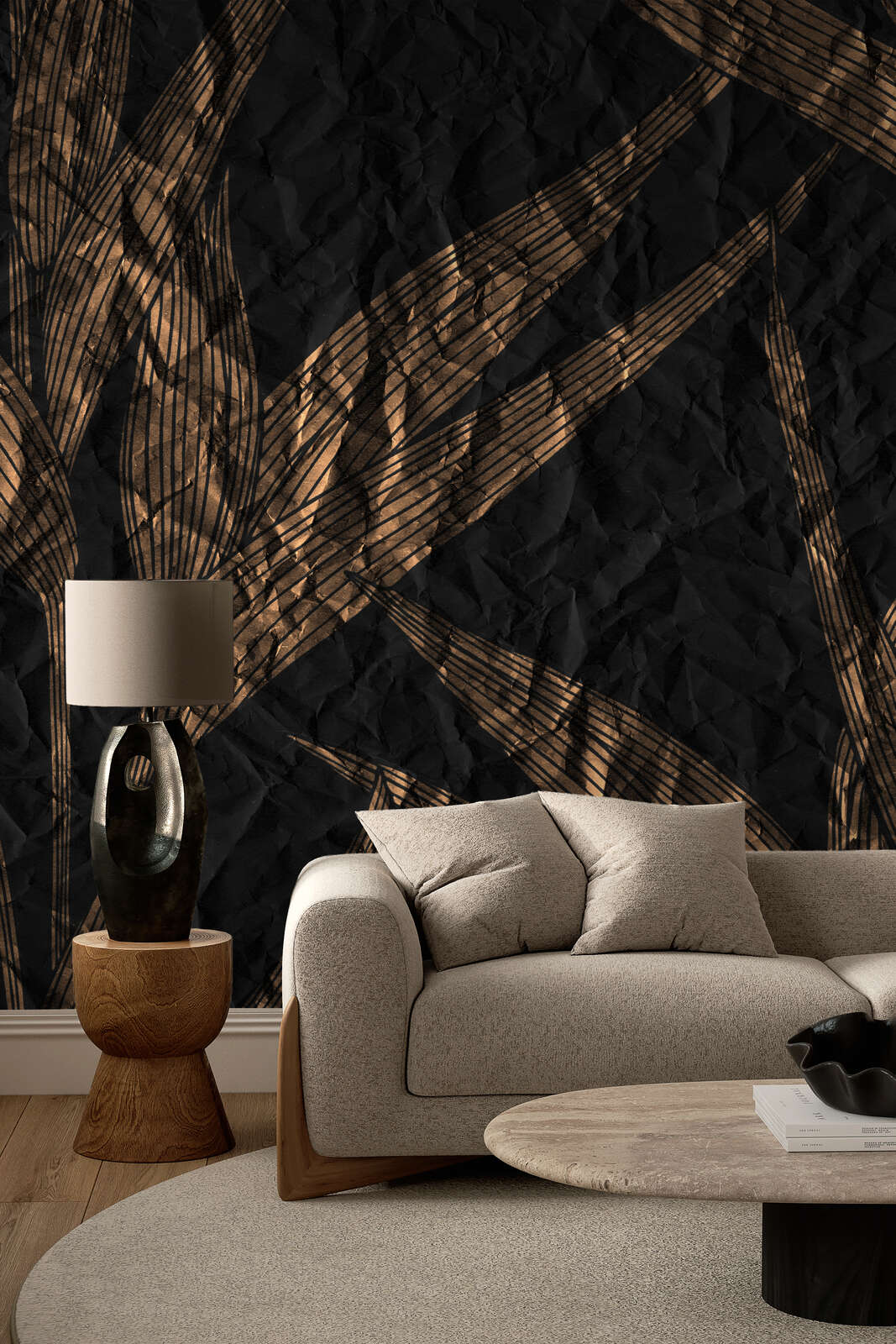 Wohnzimmer, Sofa, Wandtapete, Lampe, Couchtisch